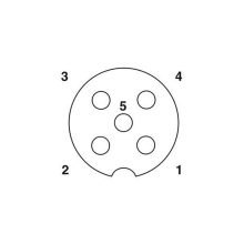 Push-pull m12 5pins A code female to female straight molded cable,shielded,PVC,-40°C~+105°C,22AWG 0.34mm²,brass with nickel plated screw